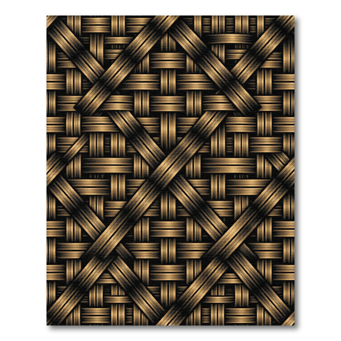 Golden Woven Texture Interlace Rug
