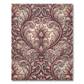 Elegant Blush Damask Scroll Foliage Rug