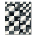 Modern Silver Gray Cube Illusion Rug