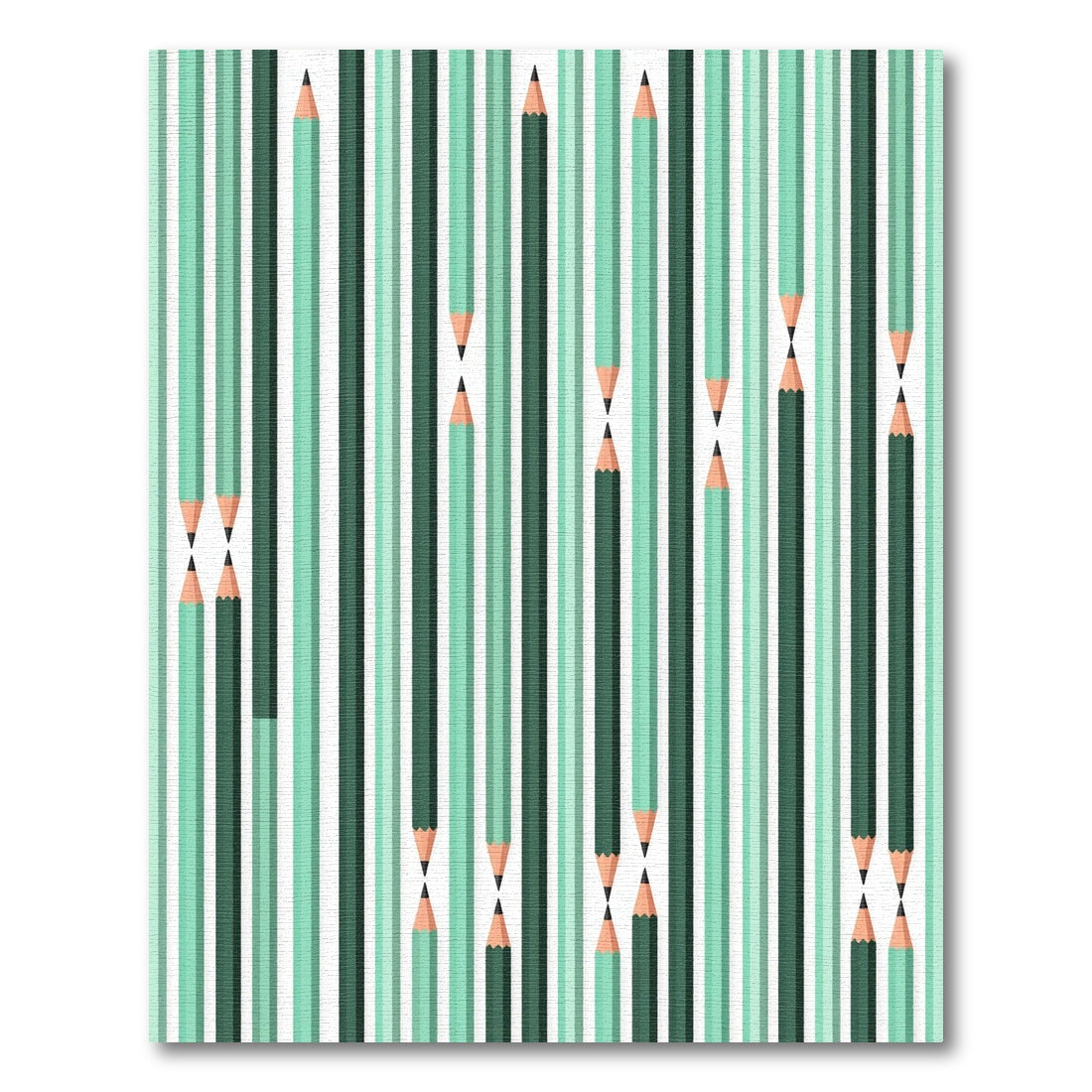 Emerald Green Pencil Stripes Abstract Rug