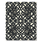 Intricate Black Ivory Geometric Star Rug