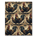 Rustic Farmhouse Rooster Earth Tone Area Rug