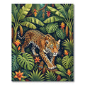 Vibrant Tropical Leopard Jungle Foliage Rug
