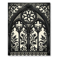 Gothic Black Ornate Floral Arch Rug