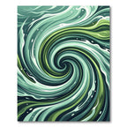 Abstract Emerald Green Whirling Water Swirl Rug