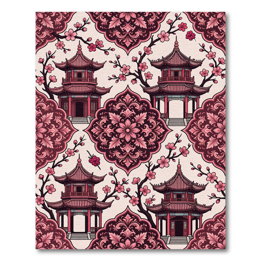 Pink Pagoda Cherry Blossom Blossom Rug
