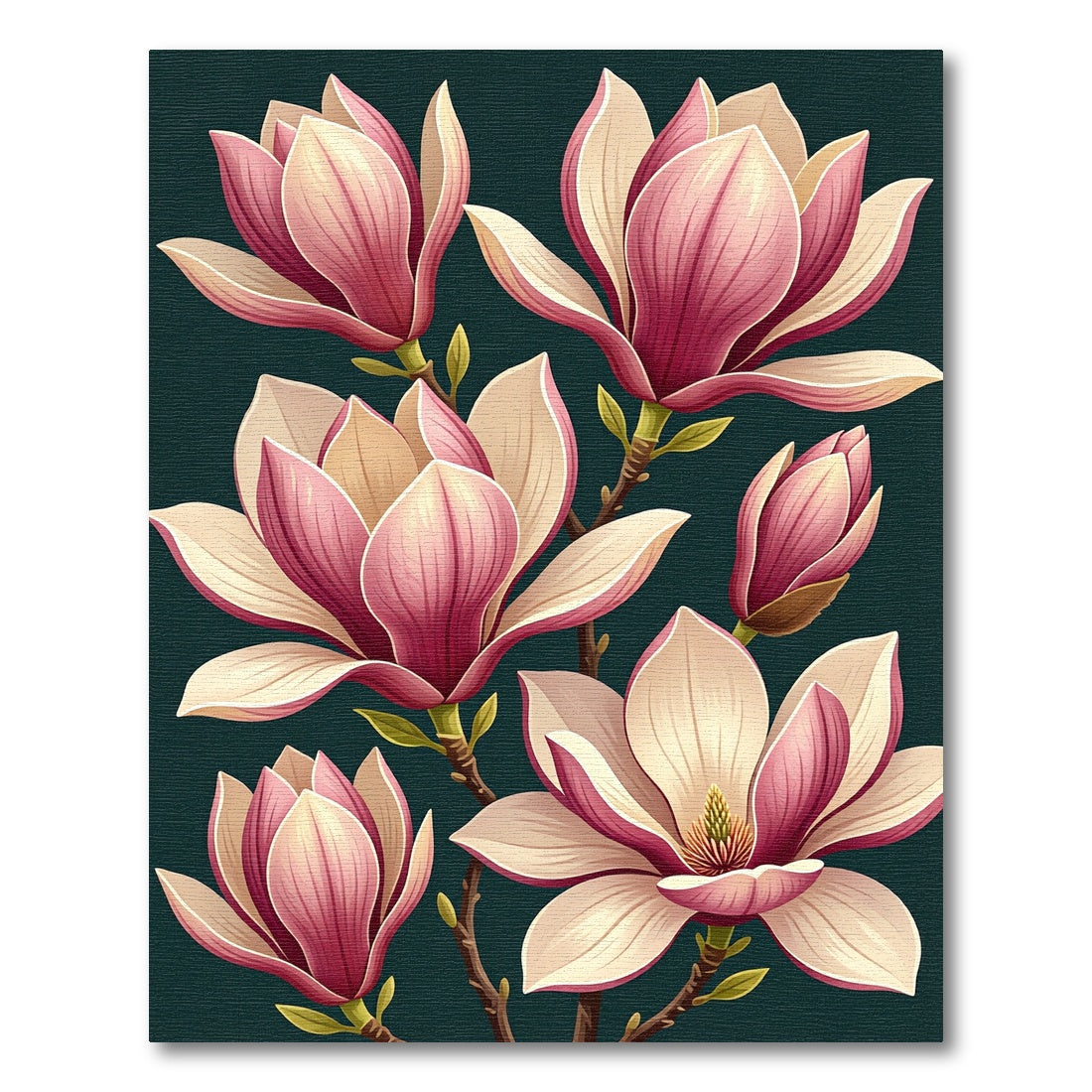 Blushing Pink Magnolia Blossom Garden Rug