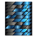 Deep Blue Silver Metallic Stripe Rug