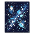 Cosmic Blue Abstract Ink Splatter Rug