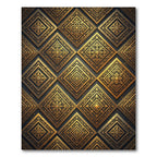 Gilded Metallic Geometric Diamond Tile Rug
