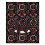 Tribal Crimson Hexagon Elephant Foot Rug