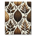 Rich Brown Autumn Leaf Botanical Rug
