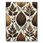 Rich Brown Autumn Leaf Botanical Rug
