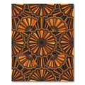 Orange Sunburst Fan Geometric Arrangement Rug