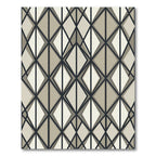 Modern Neutral Geometric Diamond Grid Rug