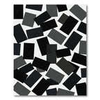 Minimalist Black and White Floating Rectangles Rug