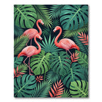 Lush Pink Flamingo Tropical Foliage Rug