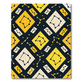 Yellow Black Celestial Diamond Constellation Rug