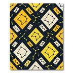 Yellow Black Celestial Diamond Constellation Rug