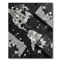 Gray Ink Splatter World Map Rug