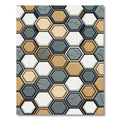 Cracked Stone Hexagon Geometric Arrangement Rug