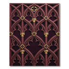 Rich Burgundy Gold Architectural Arches Rug