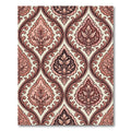 Ornate Pink and Brown Damask Swirls Rug