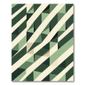 Modern Geometric Forest Green Layered Stripes Rug