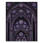 Gothic Violet Floral Cathedral Arch Rug