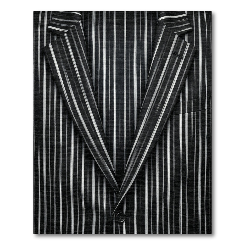 Bold Black White Pinstripe Textured Rug