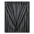 Bold Black White Pinstripe Textured Rug