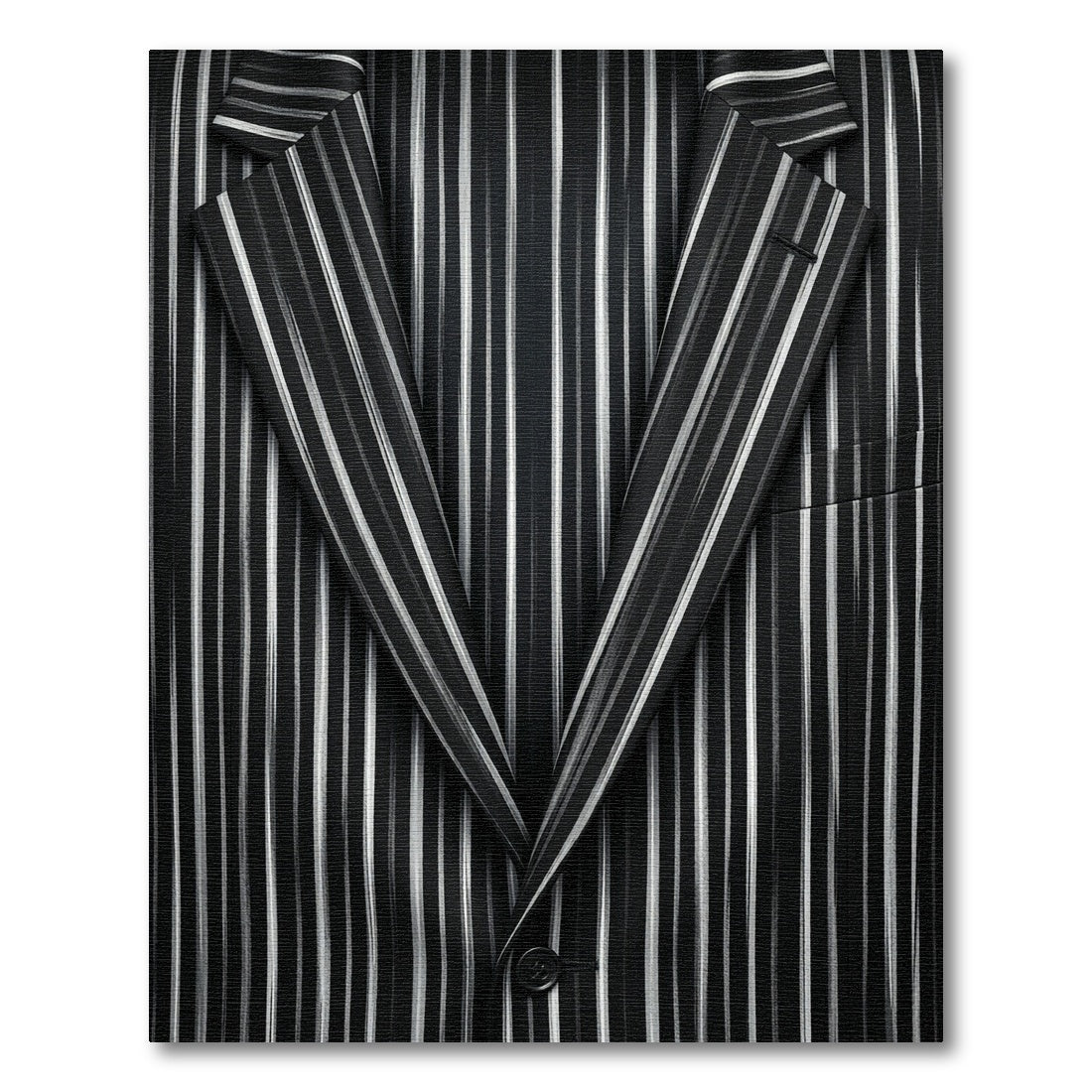 Bold Black White Pinstripe Textured Rug