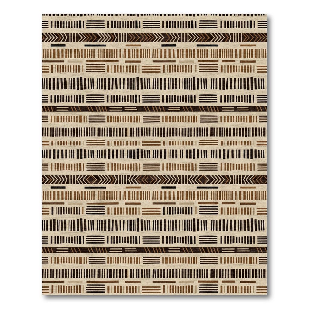 Earthy Stripes Geometric Ethnic Pattern Rug