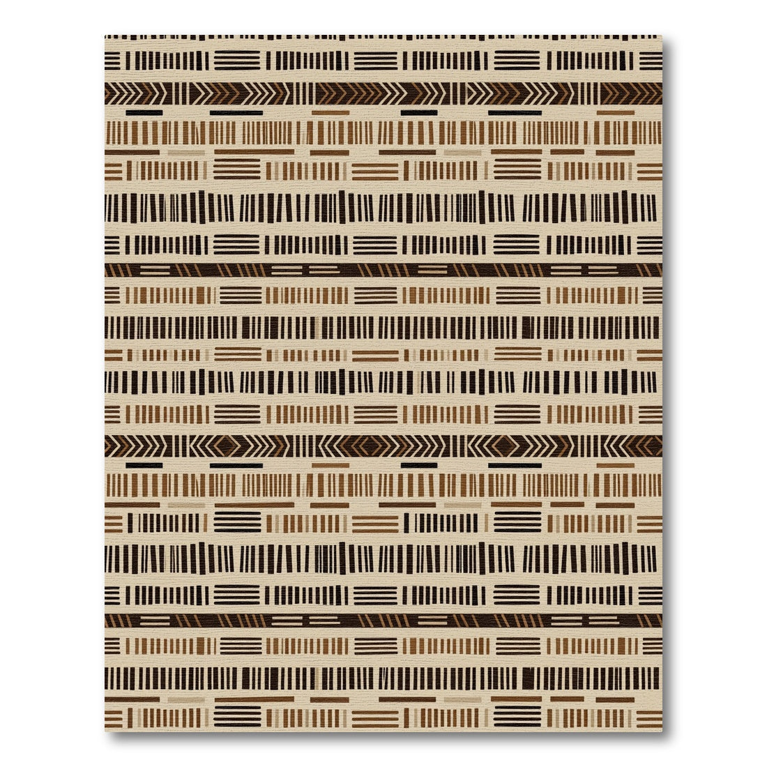 Earthy Stripes Geometric Ethnic Pattern Rug