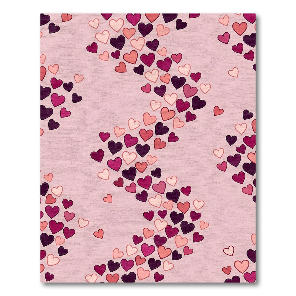 Pink Hearts Scattered Gradient Rug