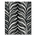 Grayscale Wavy Stripe Overlay Rug