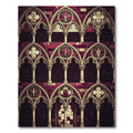 Gothic Cathedral Burgundy Arch Medallion Rug