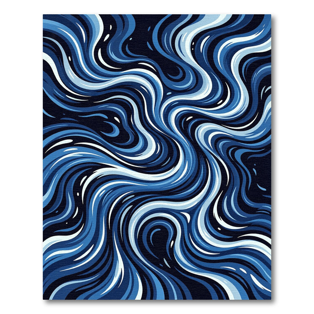 Blue Water Swirl Abstract Rug