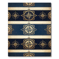 Vintage Gold Compass Navigation Stripe Rug