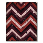 Distressed Burgundy Chevron Stripe Area Rug