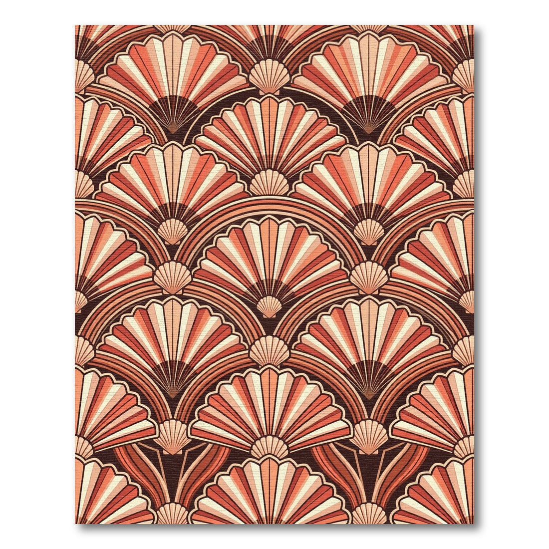 Coral Fan Shell Art Deco Rug