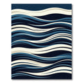 Deep Blue Cream Abstract Waves Rug