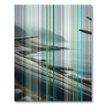 Coastal Mist Vertical Linear seascape Rug