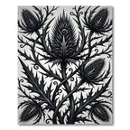 Black Thistle Vine Arrangement Rug