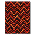 Vibrant Orange Red Chevron Zigzag Rug
