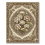 Antique Floral Lotus Medallion Rug