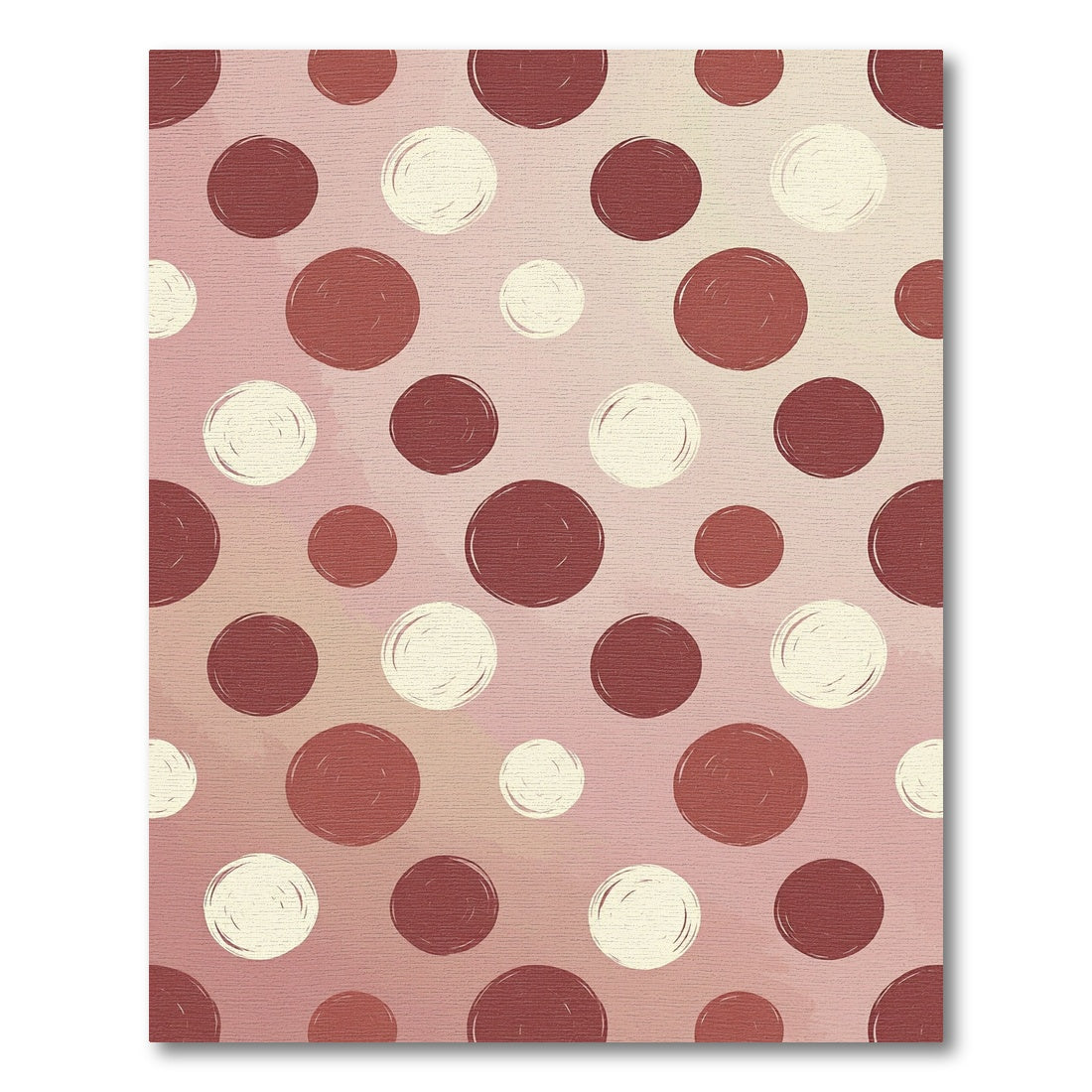 Blush Pink and Terracotta Polka Dot Rug