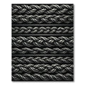 Silver Braided Rope Stripes Rug