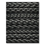 Silver Braided Rope Stripes Rug