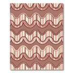 Earthy Terracotta Wavy Vertical Stripe Rug